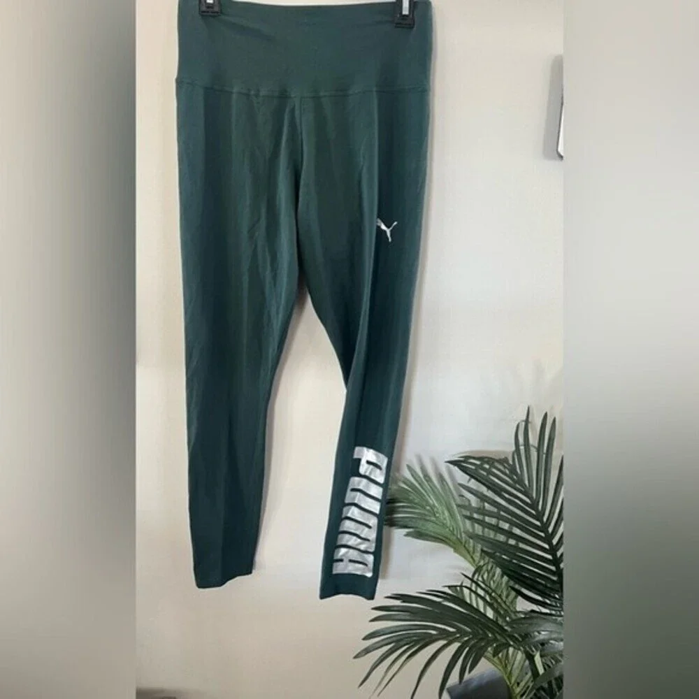 PUMA Women's Logo Leggings green Medium